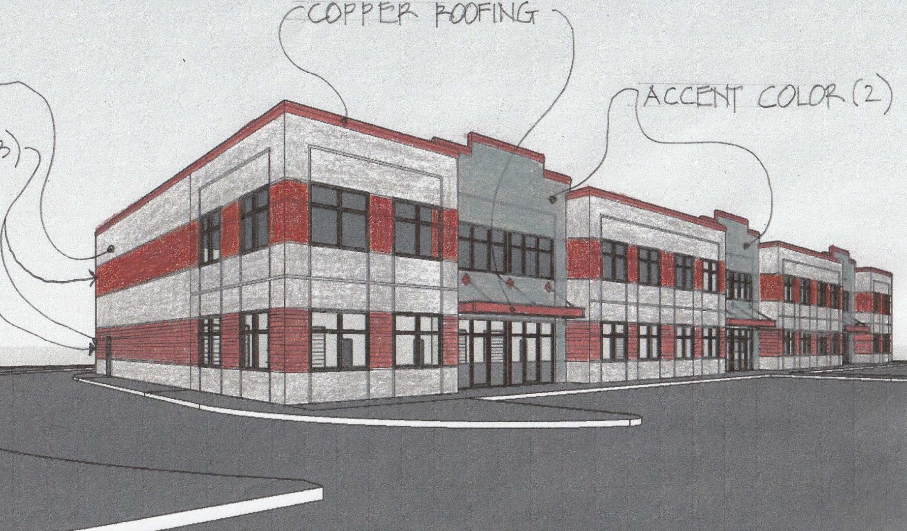 College Mercantile West and South Elevations